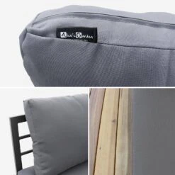 Salon De Jardin Bois 5 Places Couleur : Gris / Gris -Mobilier de maison AC0012GY 04