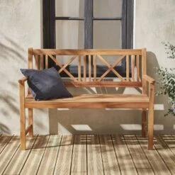 Banc En Bois 3 Places -Mobilier de maison ACBENCHNAT 07