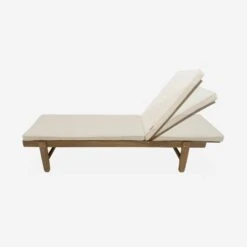 Bain De Soleil Bois Multi Positions Avec Roulettes (lot De 2) Couleur : Beige -Mobilier de maison ACLOUNGEX2BG 03