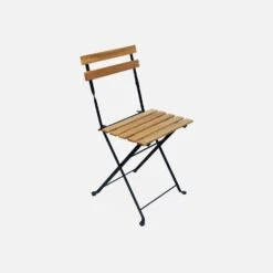 Table De Bistrot Bois Et Métal 2 Chaises Pliables -Mobilier de maison ACMTBS55S2BK 03