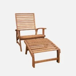 Chaise Avec Repose-pied Bois (lot De 2) 9 Chaise Avec Repose-pied Bois (lot De 2) -Mobilier de maison ACRLXFTBGX2 05