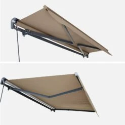 Store Banne Manuel 3x2m Couleur : Taupe 8 Store Banne Manuel 3x2m Couleur : Taupe -Mobilier de maison AWM3X2SCBN 03