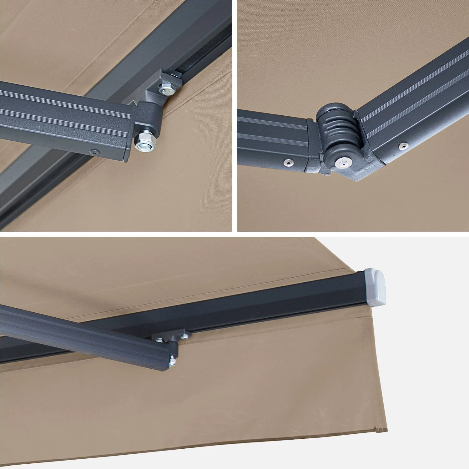 Store Banne Manuel 3x2m Couleur : Taupe 5 Store Banne Manuel 3x2m Couleur : Taupe – Image 5