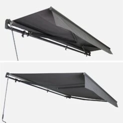 Store Banne Manuel 4x2,5m Couleur : Gris -Mobilier de maison AWM4X25KDGY 03