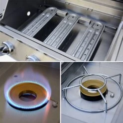 Barbecue Gaz 4 Brûleurs Dont 1 Feu Latéral Avec Housse Couleur : Noir -Mobilier de maison BBQ3593BKCOV 05