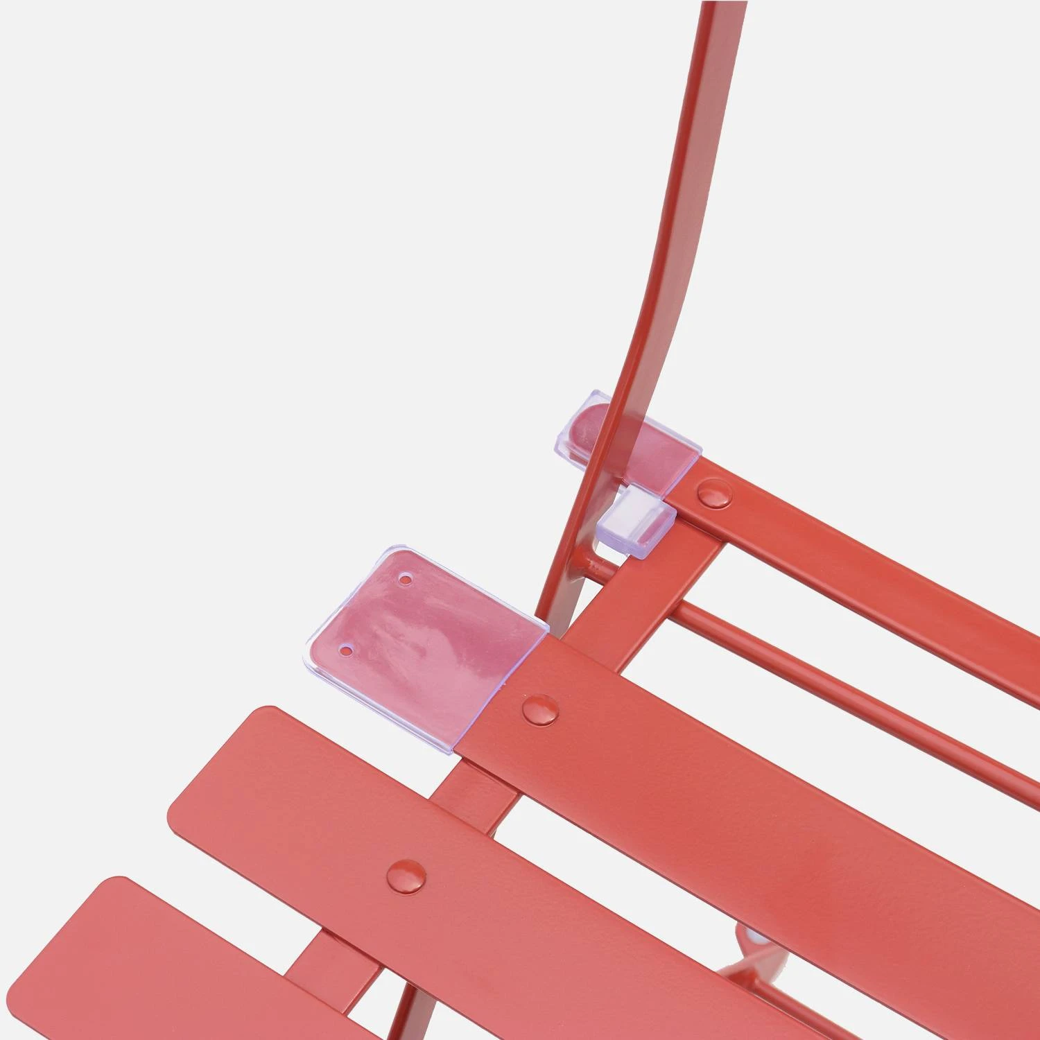 Table De Jardin Bistrot Pliable Métal, 2 Chaises Couleur : Terracotta 5 Table De Jardin Bistrot Pliable Métal, 2 Chaises Couleur : Terracotta – Image 5