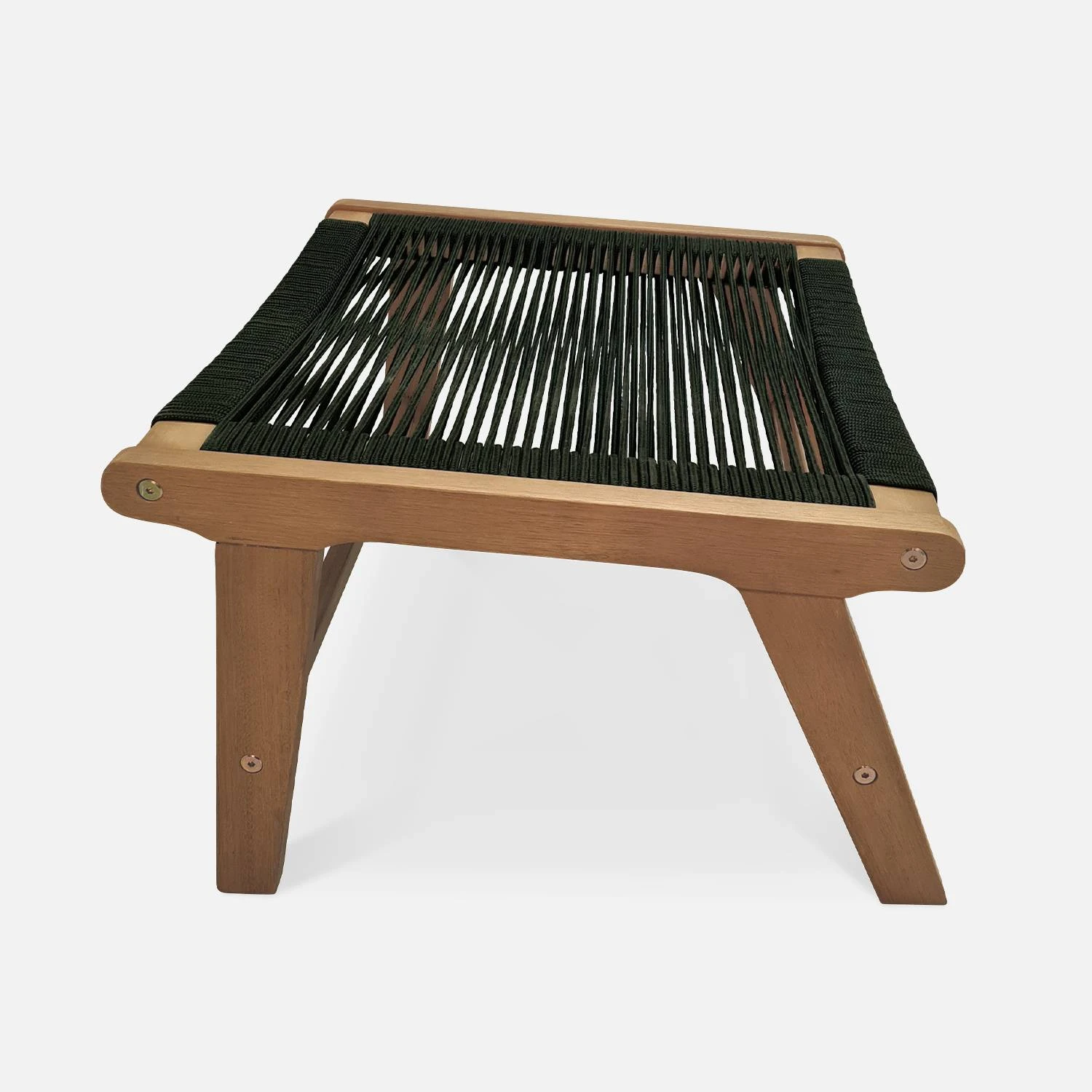 Chaise De Jardin En Bois Et Corde Avec Repose Pieds Couleur : Noir 4 Chaise De Jardin En Bois Et Corde Avec Repose Pieds Couleur : Noir – Image 4