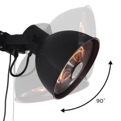 Parasol Chauffant Mural électrique 2000W 6 Parasol Chauffant Mural électrique 2000W -Mobilier de maison EHW2000WACBK 03