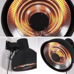 Parasol Chauffant Mural électrique 2000W 7 Parasol Chauffant Mural électrique 2000W -Mobilier de maison EHW2000WACBK 04