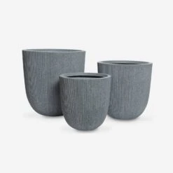 Cache-pots Plastique (lot De 3) Couleur : Gris Foncé -Mobilier de maison FPPLX3AT 01