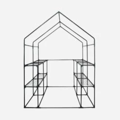 Serre De Jardin Tunnel 2m² Avec 8 étagères -Mobilier de maison GHOHSHELF 04