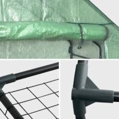 Serre De Jardin Tunnel 2m² Avec 8 étagères -Mobilier de maison GHOHSHELF 05