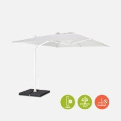 Parasol Déporté Rectangulaire 3x4 M -Mobilier de maison HU3X4WH 01bis