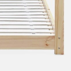 Lit Cabane Enfant 90 X 190 Cm En Pin Naturel, Sommier Inclus Couleur : Naturel -Mobilier de maison IBEDHOUSENAT 04
