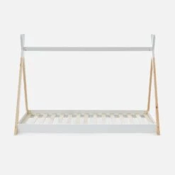 Lit Tipi Enfant 90 X 190 Cm En Pin Naturel, Sommier Inclus Couleur : Blanc -Mobilier de maison IBEDTIPIWH 03