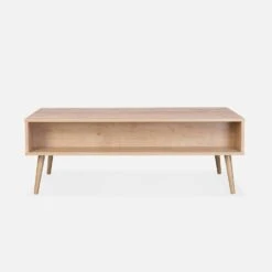 Table Basse Scandinave En Cannage, 1 Tiroir Couleur : Naturel 9 Table Basse Scandinave En Cannage, 1 Tiroir Couleur : Naturel -Mobilier de maison IBOCOFTABLE 04