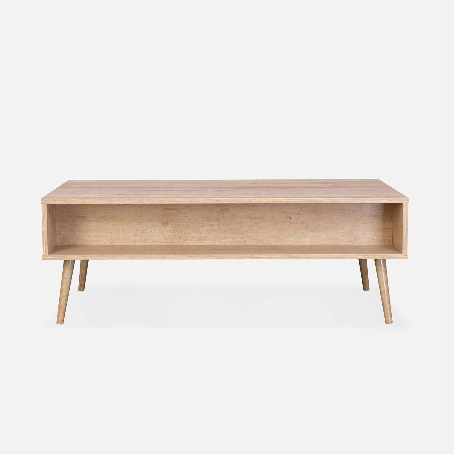 Table Basse Scandinave En Cannage, 1 Tiroir Couleur : Naturel 4 Table Basse Scandinave En Cannage, 1 Tiroir Couleur : Naturel – Image 4