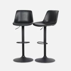 Tabouret Bar Réglable 60,5/81,5cm Simili Cuir (lot De 2) Couleur : Noir 10 Tabouret Bar Réglable 60,5/81,5cm Simili Cuir (lot De 2) Couleur : Noir -Mobilier de maison IBSAJPUX2BK 01