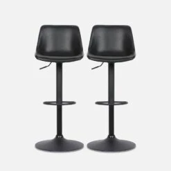 Tabouret Bar Réglable 60,5/81,5cm Simili Cuir (lot De 2) Couleur : Noir 11 Tabouret Bar Réglable 60,5/81,5cm Simili Cuir (lot De 2) Couleur : Noir -Mobilier de maison IBSAJPUX2BK 02