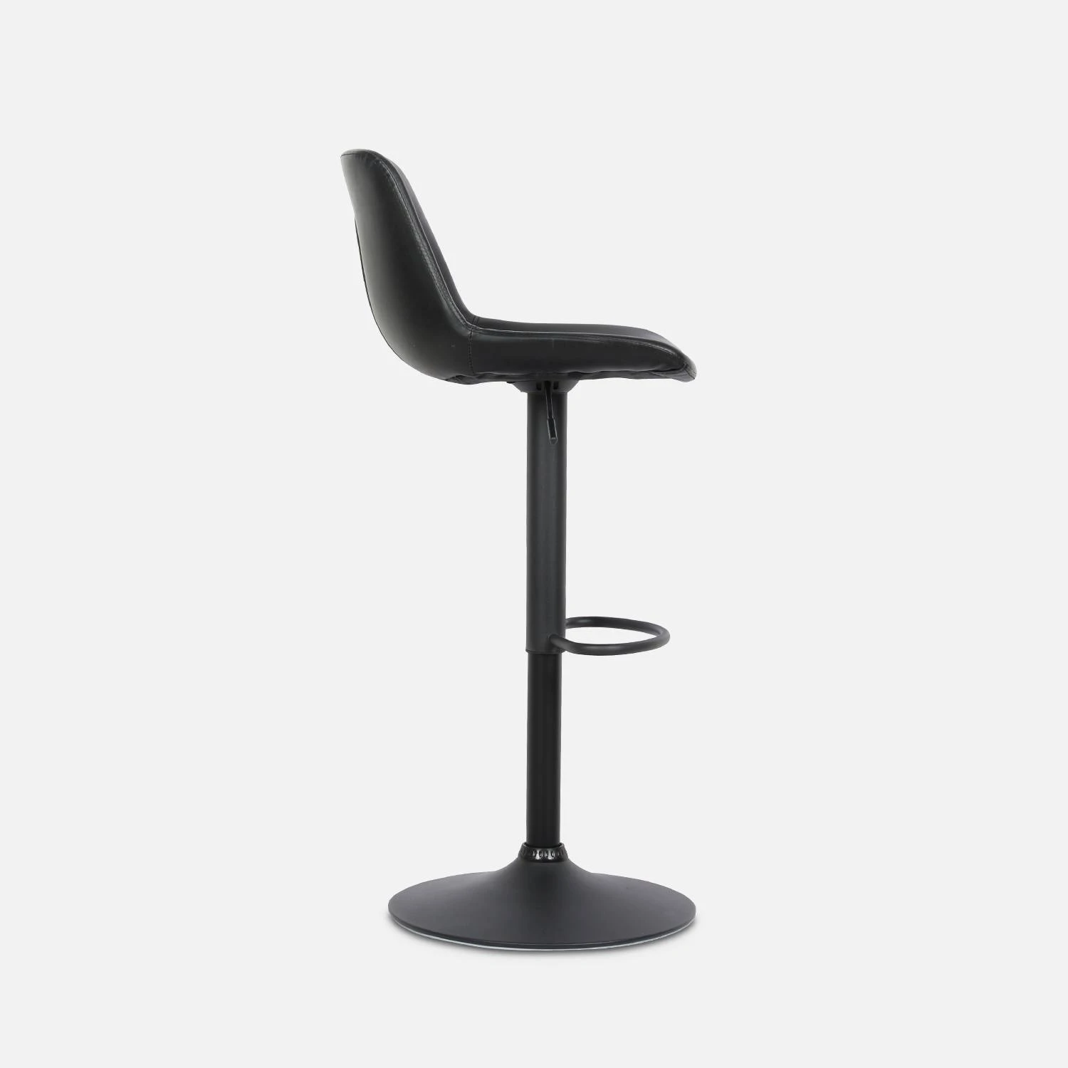 Tabouret Bar Réglable 60,5/81,5cm Simili Cuir (lot De 2) Couleur : Noir 5 Tabouret Bar Réglable 60,5/81,5cm Simili Cuir (lot De 2) Couleur : Noir – Image 5