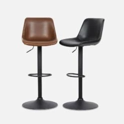 Tabouret Bar Réglable 60,5/81,5cm Simili Cuir (lot De 2) Couleur : Noir 15 Tabouret Bar Réglable 60,5/81,5cm Simili Cuir (lot De 2) Couleur : Noir -Mobilier de maison IBSAJPUX2BK 06