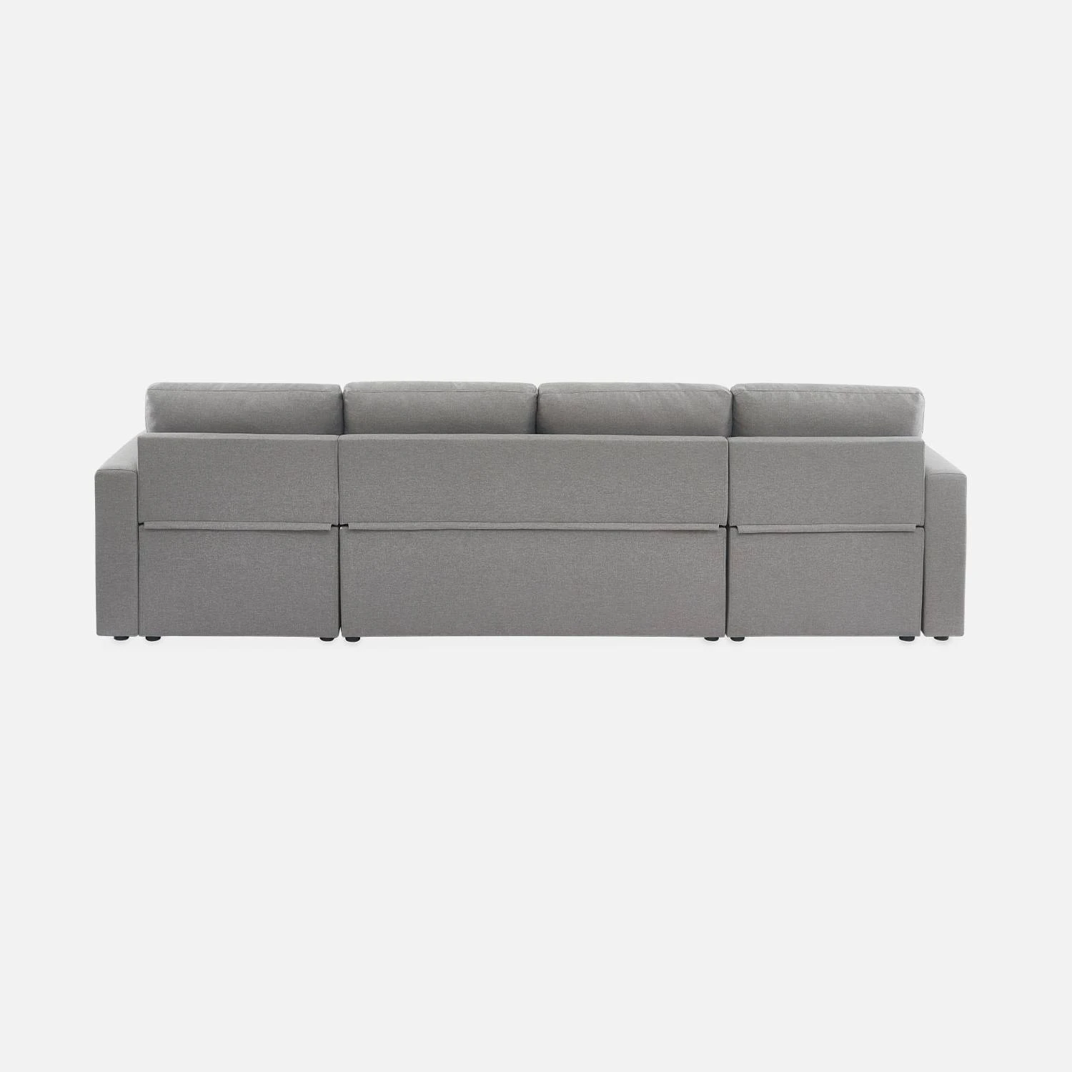 Canapé Panoramique Convertible 4 Places Tissu Couleur : Gris Clair 8 Canapé Panoramique Convertible 4 Places Tissu Couleur : Gris Clair – Image 8