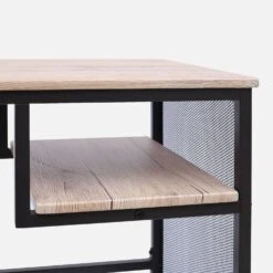 Bureau Métal Et Effet Bois Avec Casier De Rangement -Mobilier de maison IDESKLOFT90 03