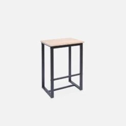 Set Table Haute Avec 2 Tabourets De Bar Couleur : Noir -Mobilier de maison IDS60R2 03
