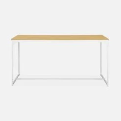 Table à Manger Métal Et Effet Bois 4 Places Couleur : Blanc 9 Table à Manger Métal Et Effet Bois 4 Places Couleur : Blanc -Mobilier de maison ILFDT150WH 02