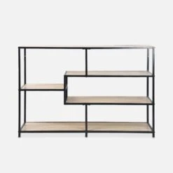 Etagère Bibliothèque Industrielle Métal Et Effet Bois 5 Niveaux -Mobilier de maison ILFSHELF78BN 02