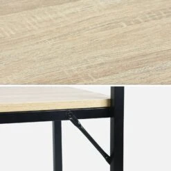 Meuble D'entrée Métal Et Effet Bois 2 Niveaux Et 7 Crochets 14 Meuble D'entrée Métal Et Effet Bois 2 Niveaux Et 7 Crochets -Mobilier de maison ILFSHELFRACK 04