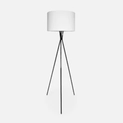 Lampadaire Filaire D'intérieur Tripode H 152cm Couleur : Blanc -Mobilier de maison ILUMLAR150BKWH 01