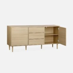 Buffet Effet Bois 2 Portes 160 Cm Couleur : Bois -Mobilier de maison IMKBUFFET160WD 02