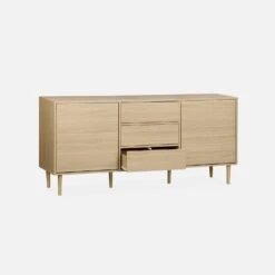 Buffet Effet Bois 2 Portes 160 Cm Couleur : Bois -Mobilier de maison IMKBUFFET160WD 03