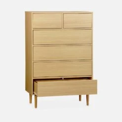 Commode Effet Bois 6 Tiroirs Couleur : Bois -Mobilier de maison IMKCHEST6DWD 02