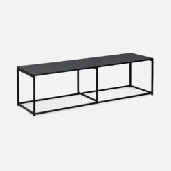 Meuble TV Industriel Métal Avec Barre De Renfort 140 Cm -Mobilier de maison INDUTV140BK 01