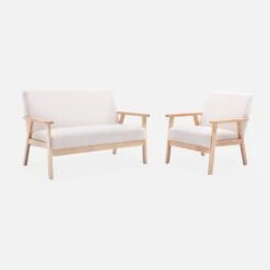 Fauteuil Scandinave Bouclettes Et Bois D'hévéa 14 Fauteuil Scandinave Bouclettes Et Bois D'hévéa -Mobilier de maison ISKACLS1BOUCL 05
