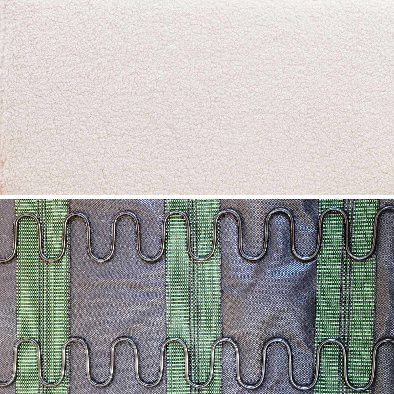 Canapé Banquette 2 Places Tissu Bouclette, Pieds Bois 6 Canapé Banquette 2 Places Tissu Bouclette, Pieds Bois – Image 6