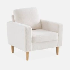 Fauteuil Scandinave à Bouclettes -Mobilier de maison ISOF1BOUCL 01