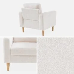 Fauteuil Scandinave à Bouclettes -Mobilier de maison ISOF1BOUCL 03