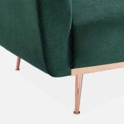 Canapé Convertible 2 à 3 Places Velours Couleur : Vert Anglais -Mobilier de maison ISOFABED2VVDG 05