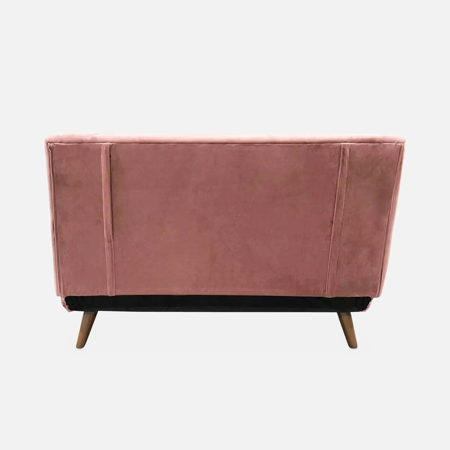 Canapé Convertible 2 Places Tissu, Pieds Bois Couleur : Vieux Rose 8 Canapé Convertible 2 Places Tissu, Pieds Bois Couleur : Vieux Rose – Image 8