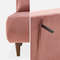 Canapé Convertible 2 Places Tissu, Pieds Bois Couleur : Vieux Rose 18 Canapé Convertible 2 Places Tissu, Pieds Bois Couleur : Vieux Rose -Mobilier de maison ISOFGVVOPK 07