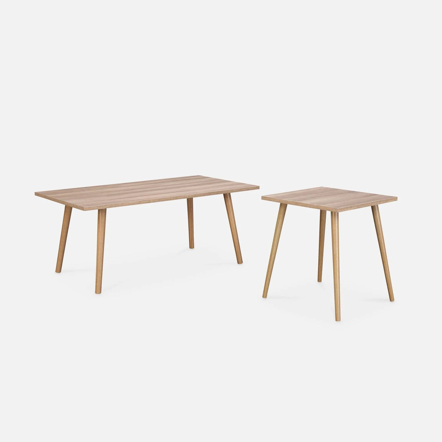 Table Basse Effet Bois (lot De 2) 3 Table Basse Effet Bois (lot De 2) – Image 3