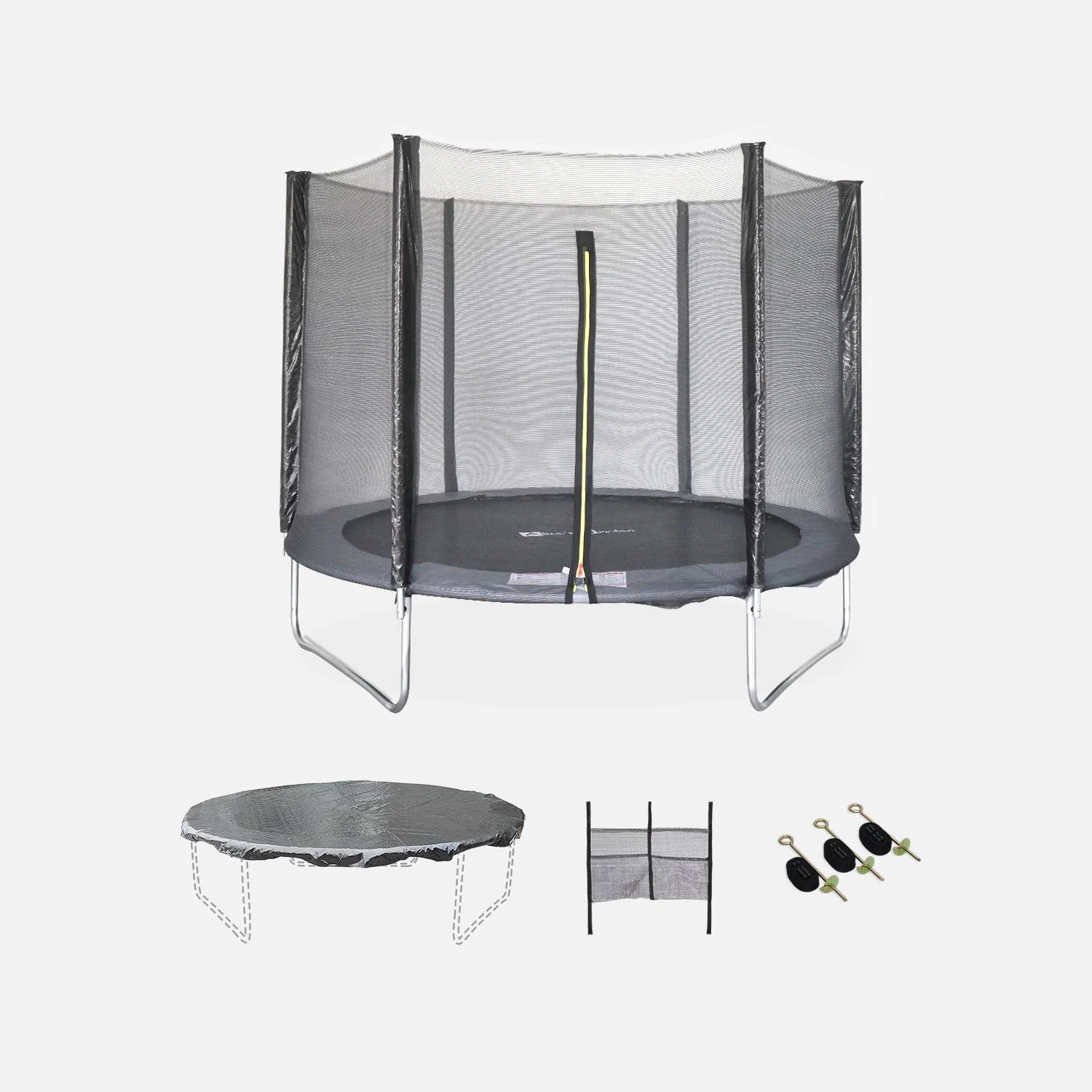 Trampoline 250 Cm Avec Pack D'accessoires Couleur : Gris 1 Trampoline 250 Cm Avec Pack D'accessoires Couleur : Gris