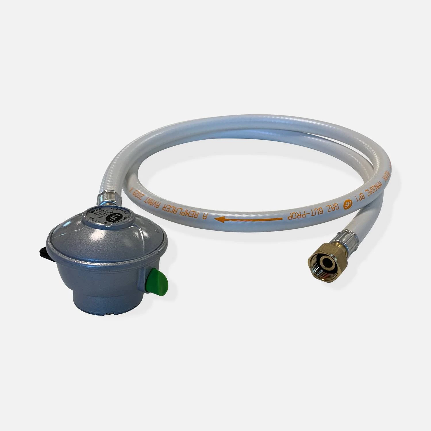 Kit Tuyau Flexible De Gaz + Détendeur Quick-on Butane 20mm 1 Kit Tuyau Flexible De Gaz + Détendeur Quick-on Butane 20mm