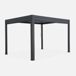 Pergola Bioclimatique 3x4m + Store 4m -Mobilier de maison PGBC3X4R4AT 03