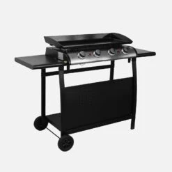 Plancha Gaz 4 Brûleurs Inox 10kW Avec Chariot -Mobilier de maison PH1004TROLLEY 01
