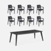 Table De Jardin Résine + 8 Chaises Empilables