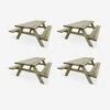 Table Picnic En Bois 6 Places 180cm (lot De 4)